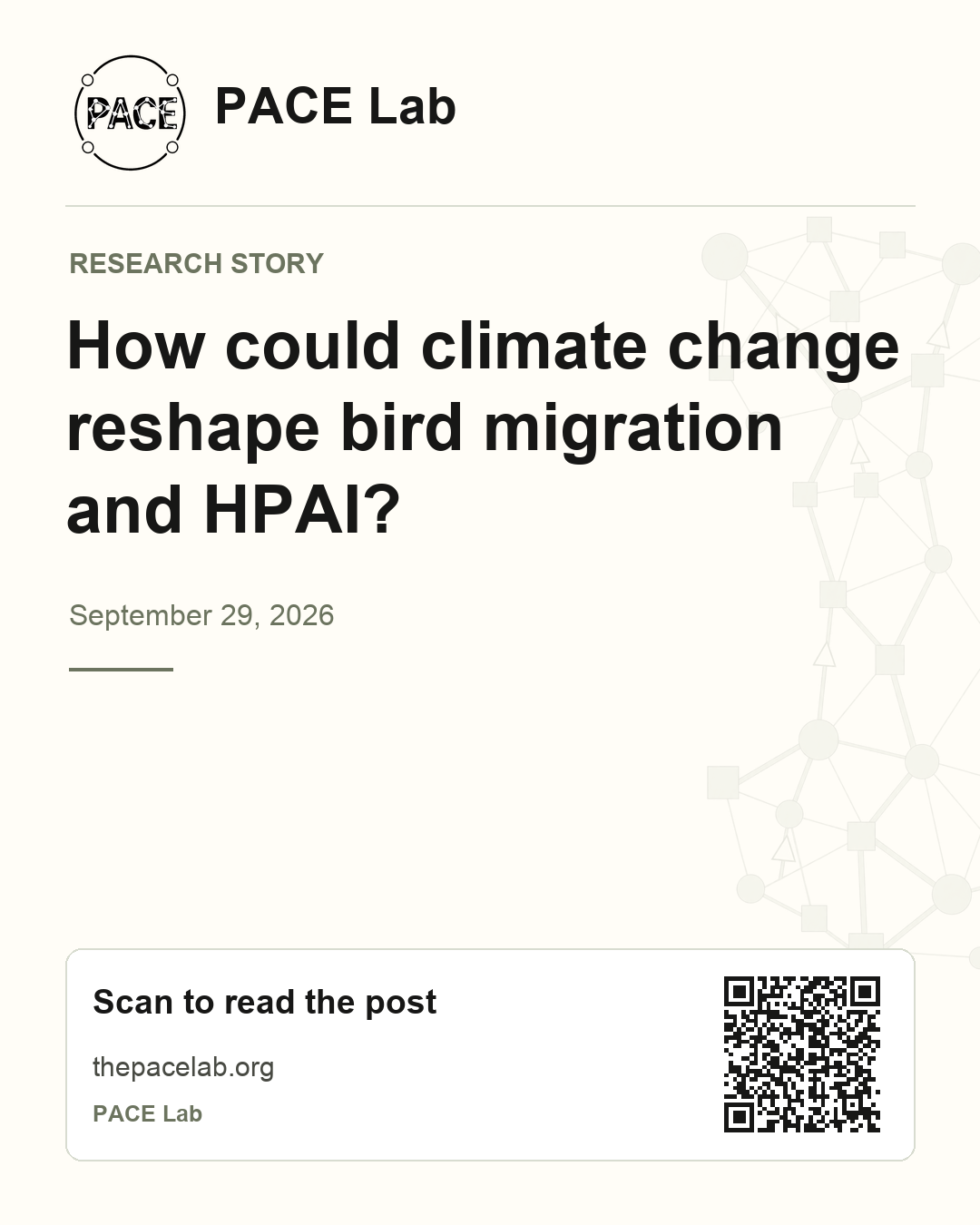 PACE Lab poster for the EN page with a QR code