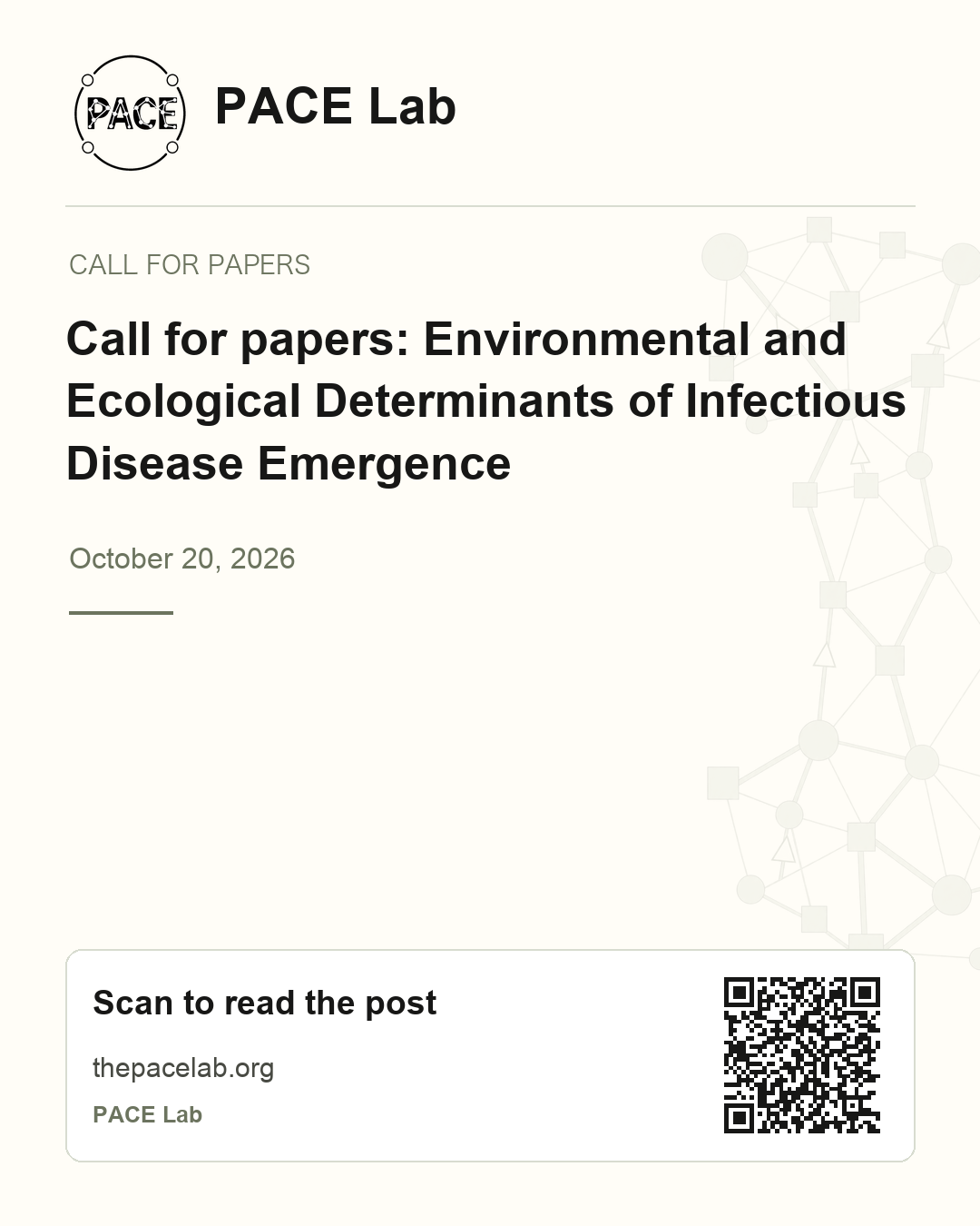 PACE Lab poster for the ZH page with a QR code