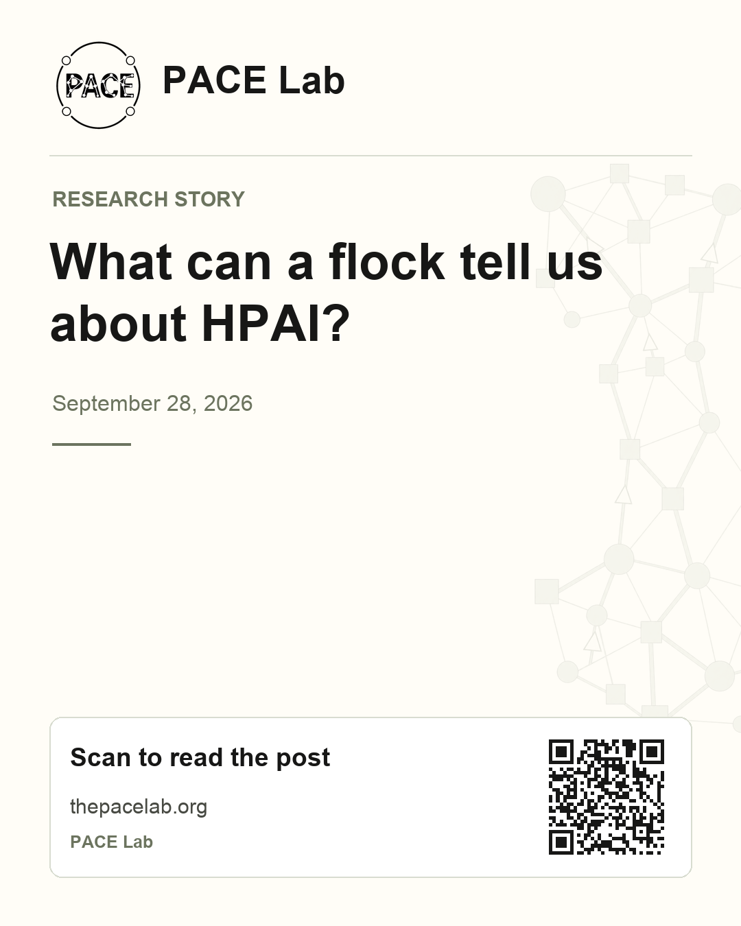 PACE Lab poster for the EN page with a QR code