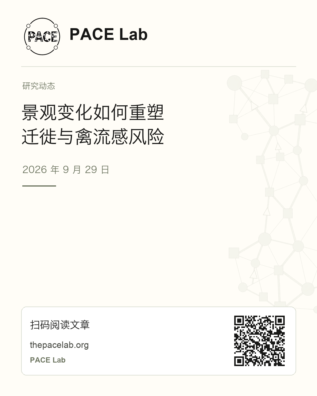 PACE Lab poster for the ZH page with a QR code
